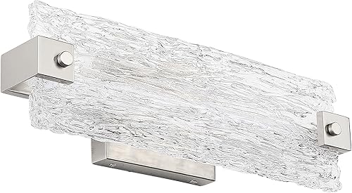 Miniatura 7 de Lámpara de tocador de baño de níquel cepillado, 16.5 pulgadas, 10 W, regulable, lámpara de baño LED sobre el espejo, moderna lámpara de pared de