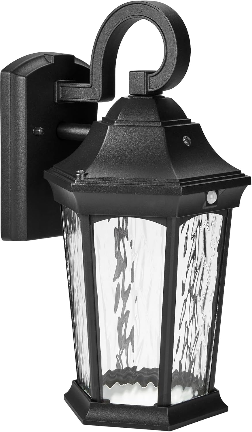 Maxxima LED Motion Sensor Outdoor Wall Light, 3 Lighting Modes, Dusk to Dawn Sensor, Black w