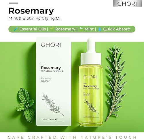 Miniatura 6 de Ghori Aceite capilar de menta y biotina de romero clínicamente probado y probado, aceite esencial puro para el crecimiento y grosor del cabello,