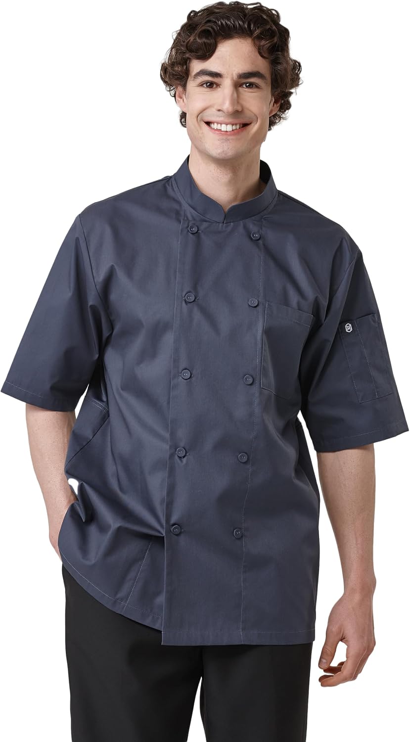 Unisex Chef Coat Short Sleeve Breathable Jacket Shirt 28180