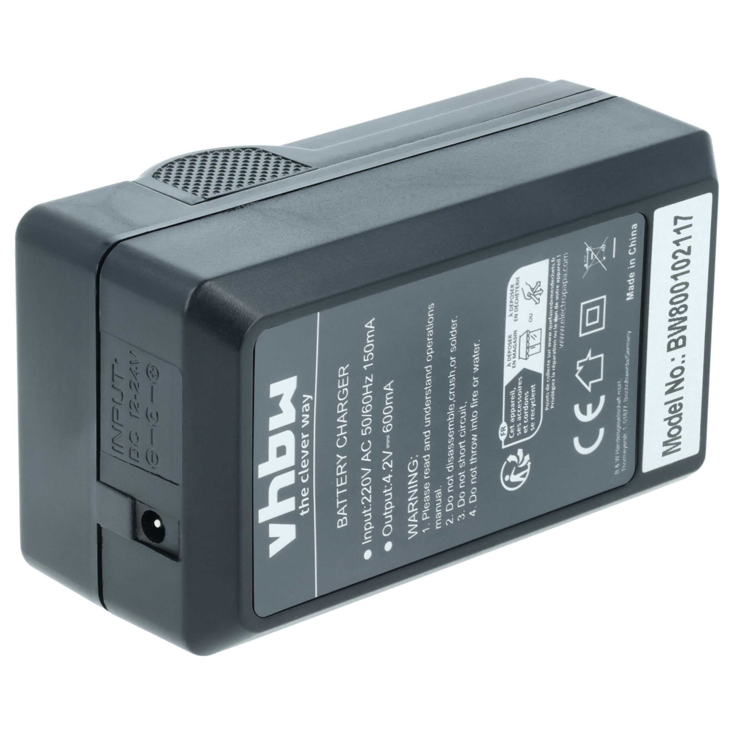 vhbw Ładowarka kompatybilna z Panasonic SDR-S45, SDR-S50, SDR-S70, SDR-T50, SDR-T70 baterii, kamer, DSLR -Wsparcie ładowania