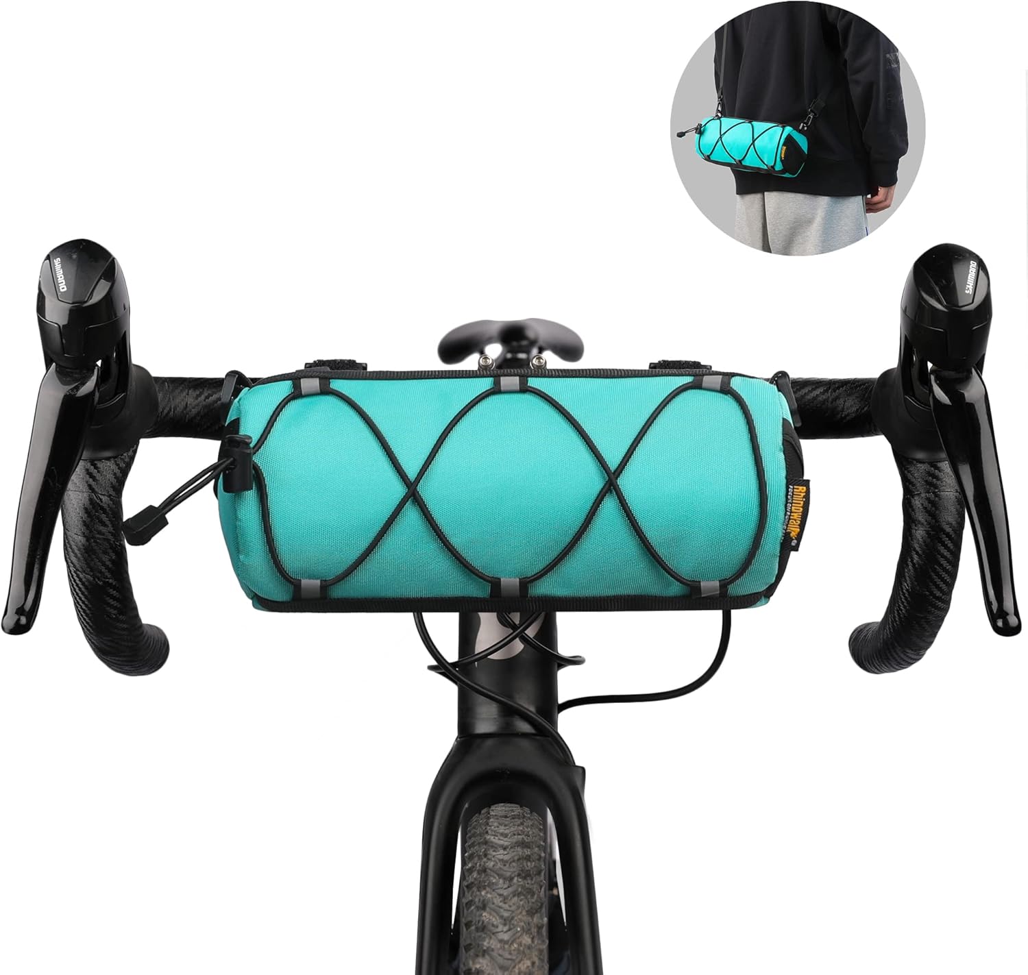 Rhinowalk Bike Handlebar Bag Bicycle Front Bag Shoulder Bag Storage Bag with Shoulder Strap for Road Mountain Bike Cycling Travel (Black-2) : Sports & Outdoors