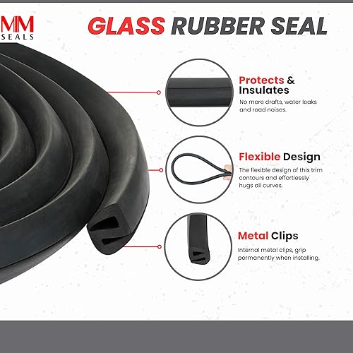Miniatura 4 de Sello de goma de vidrio en forma de S para tablero de panel eléctrico, se adapta a vidrio de hasta 0.15 pulgadas, metal de hasta 0.07 pulgadas,