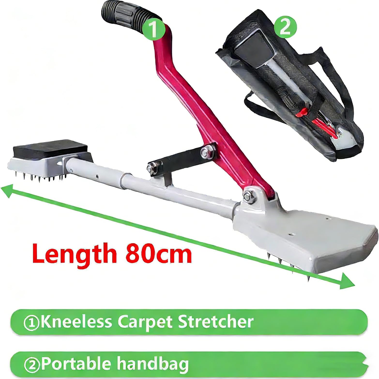 Kit de civière de moquette - Qualité professionnelle - Sans genoux - Poignée souple - Outil essentiel pour tous les types de tapis - Élimine les plis