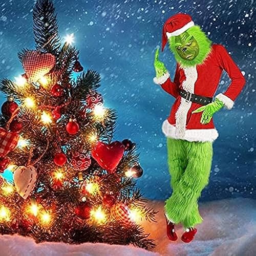 Natal Adulto Play Costume 7 Piece Natal Furry Pai Natal Terno Homens Mulheres Cosplay Fantasia Vesti