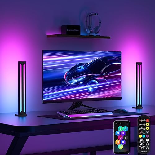 Miniatura 2 de bedee Barra de luz LED inteligente 2 paquetes de barras de luz RGB 16 millones de colores que cambian de color, sincronización de música, control de