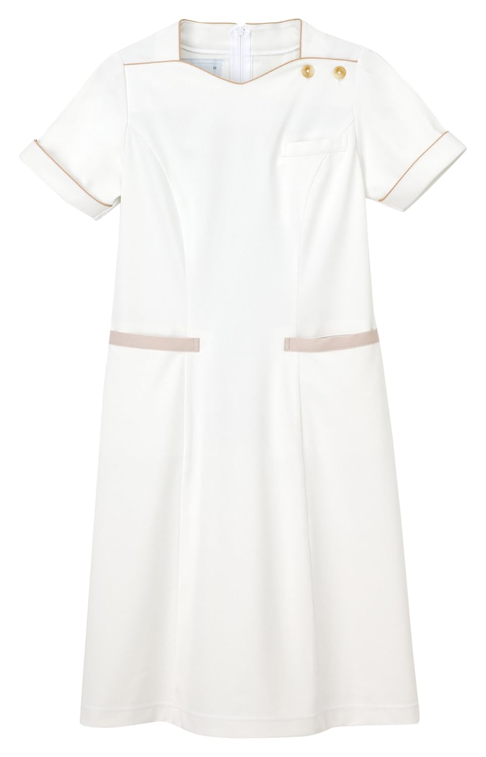 クレージュ21 レトロなオレンジ ダブルブレスト ミニワンピース 半袖