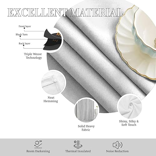 Miniatura 3 de Kotton Culture Cortinas semiopacas con pestaña superior, con aislamiento térmico, oscurecimiento de la habitación, lavables a máquina, paneles de