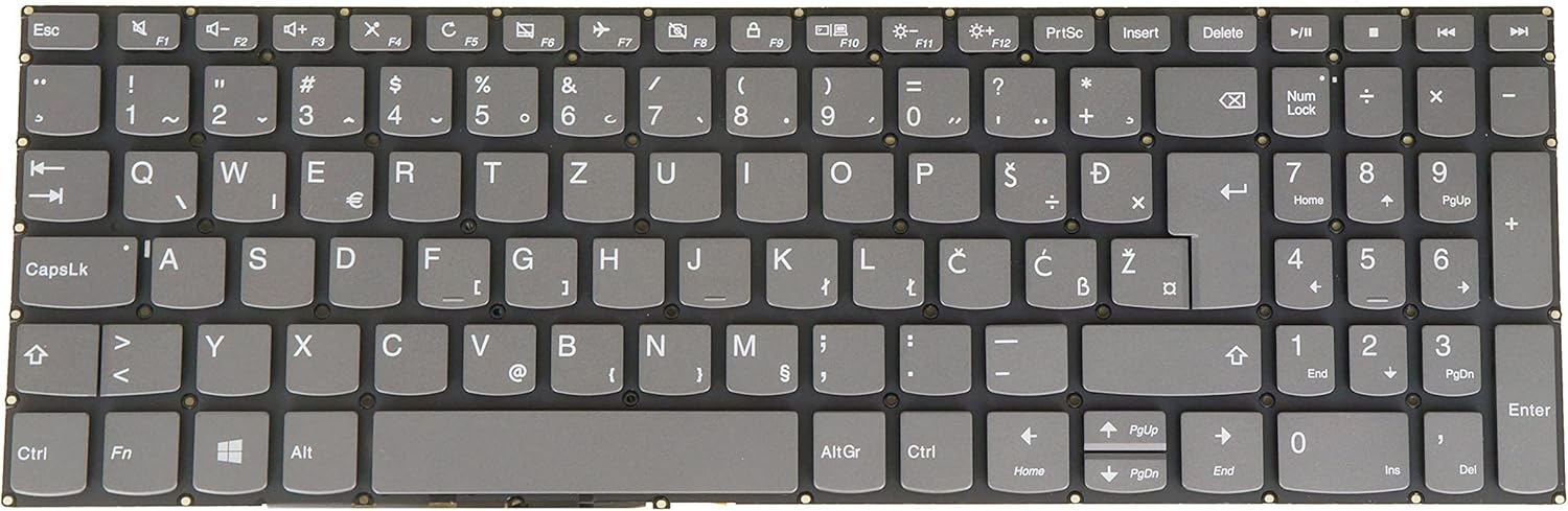 Laptop Keyboard for Lenovo Ideapad 3-15ada05 3-15are05 3-15igl05 3-15iil05 3-15ijl05 3-15iml05 3-15itl05 PC5C-SV 81W1 81W4 81WQ 82BU 81WE 81WB 81WR 82BS 81X8 (Slovenian Croatian SV QWERTZ ČŠŽ Layout)