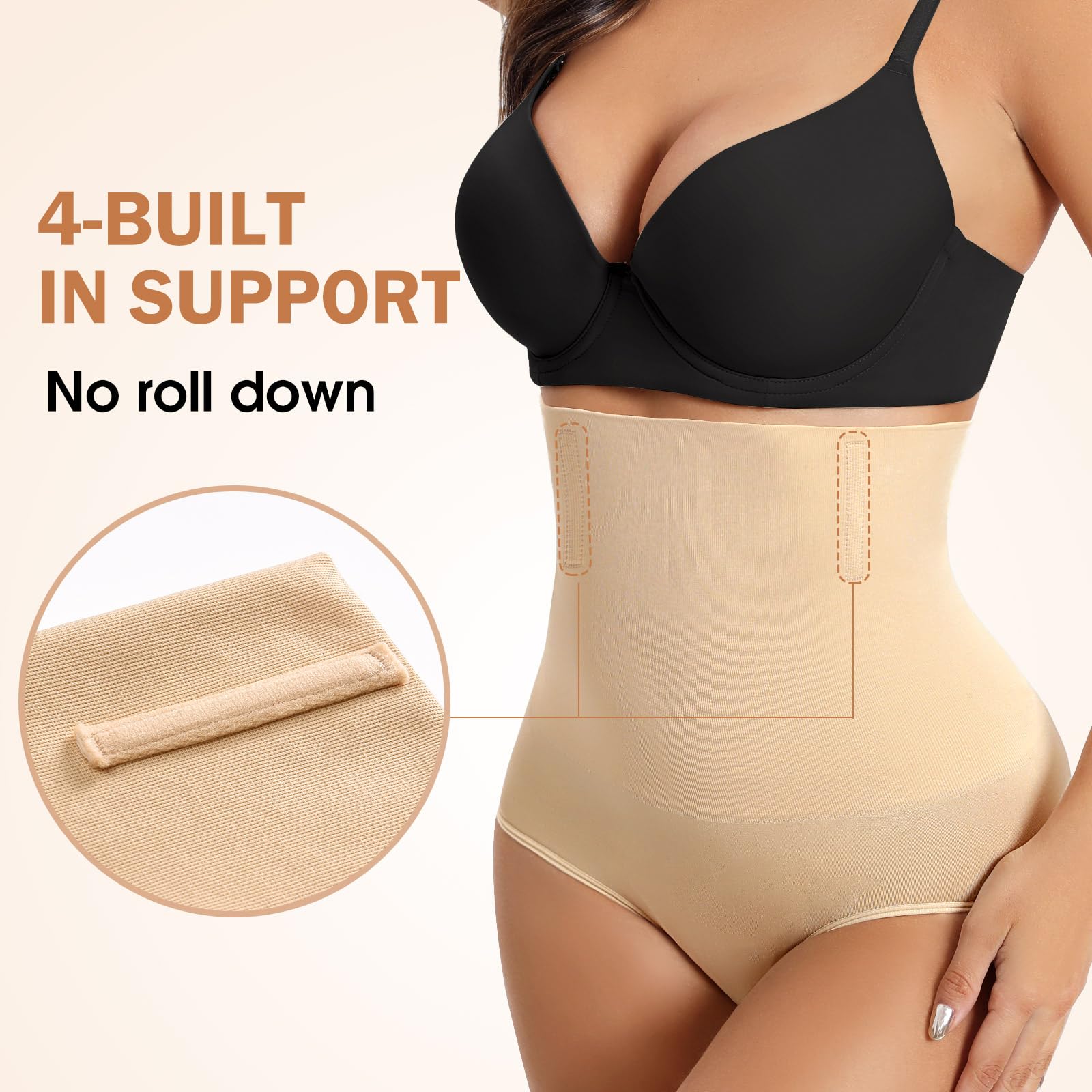 Niwicee Shapewear damskie majtki wyszczuplające brzuch, push-up, wysoka talia, elastyczne, modelujące figi