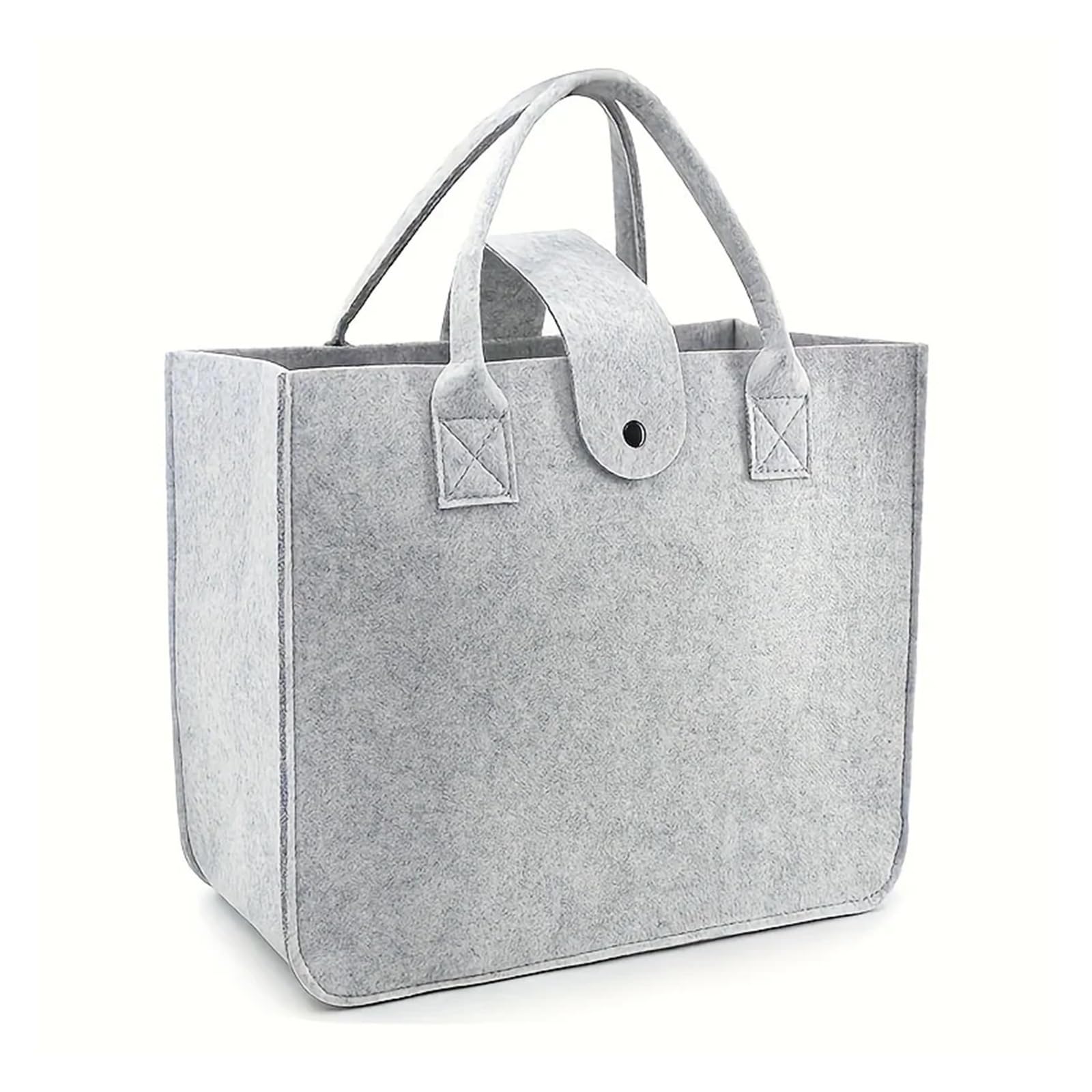 Felt Wool Tote Bag Filz-Einkaufstasche, Picknick-Tasche, Handtasche, großes Fassungsvermögen, Handtaschen-Aufbewahrung, Organizer for Kleinigkeiten, Snacks, Spielzeug, Reisen, Einkaufen(Light Grey)
