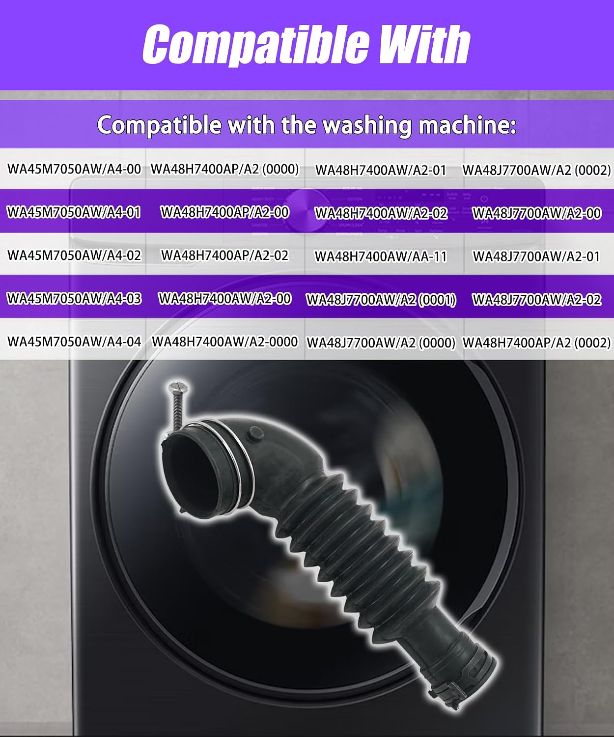 DC97-17345B Washer Drain Hose Compatible With Sam-sung Washing Machine,Replace #DC67-00684A,DC97-17345A,DC97-17417A,DC97-17345B,PS12394402,AP6287099