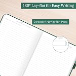 Lonely Oak Carnet de notes du Journal Linéaire, A5 Carnet de notes doublé de couverture rigide pour femmes & Les hommes, 120GSM Papier sans acide avec couverture rigide en cuir et poche intérieure, Journal quotidien pour le travail (vert)