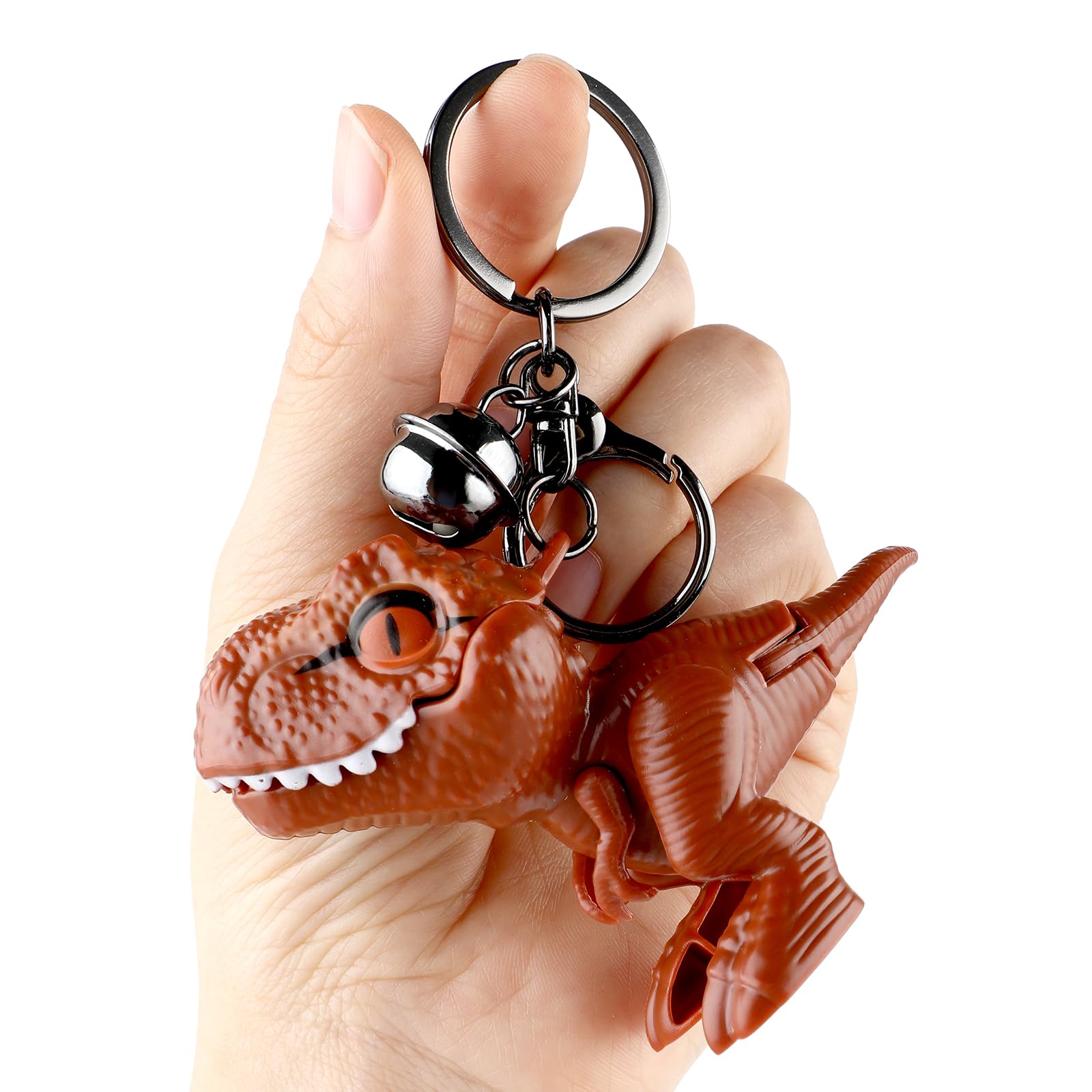 CobeeCute Dinosaur Keychain, Kawaii Cartoon Gift Key Chain Movable Dinosaur Car Keychains for Women Men Backpacks
