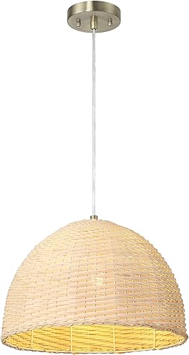 Miniatura 7 de Robert Stevenson Lighting Calypso - Lámpara de techo de metal y mimbre tejida a mano, natural