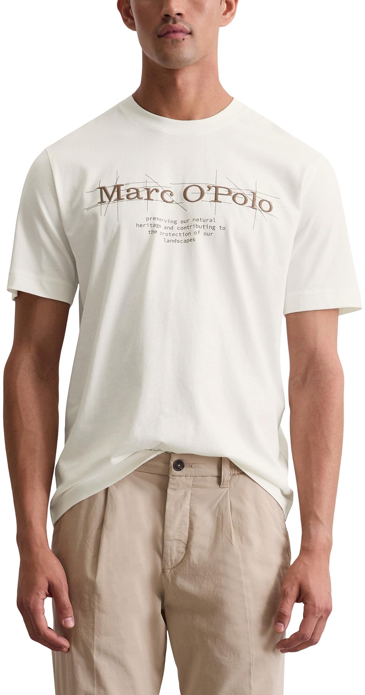 Marc OߴPolo Herren T-Shirt aus Bio-Baumwolle mit Logo-Print