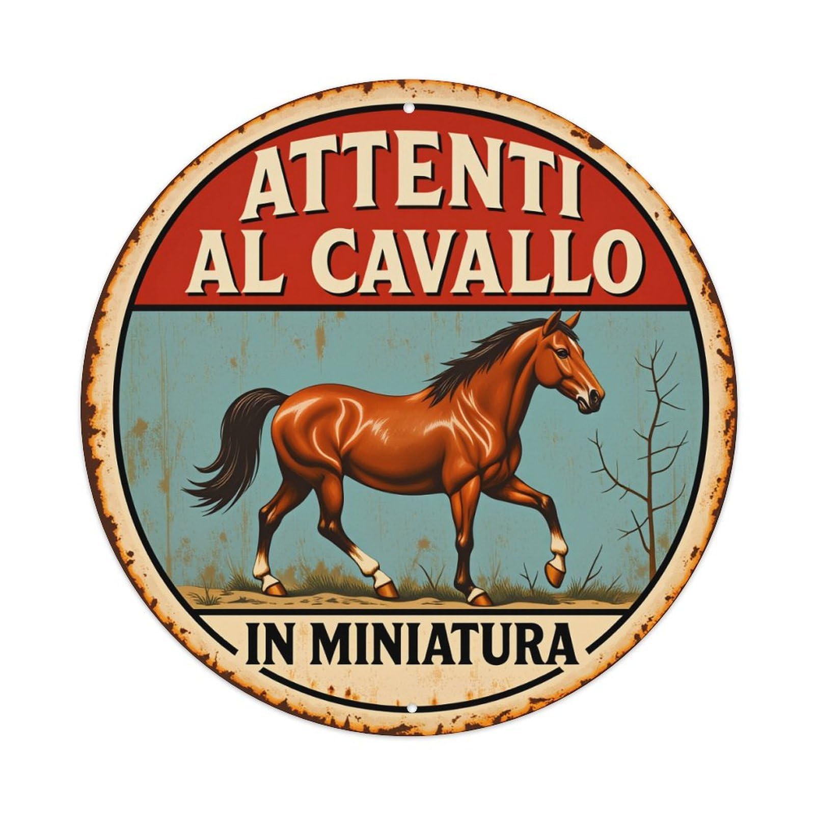 Beware Of The Miniature Horse Metal Tin Sign Vintage Garden Bedroom Cafe Bar Man Cave Home Wall Decor Metal Poster 8x8 inches