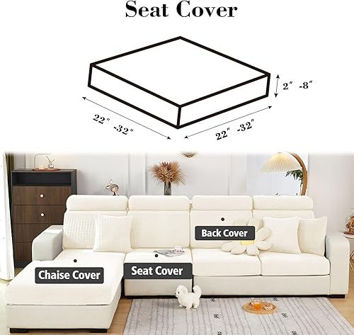 Miniatura 2 de Fundas de cojín para sofá seccional, fundas de sofá seccional para muebles, fundas de sofá elásticas lavables y suaves, antideslizantes, agradables
