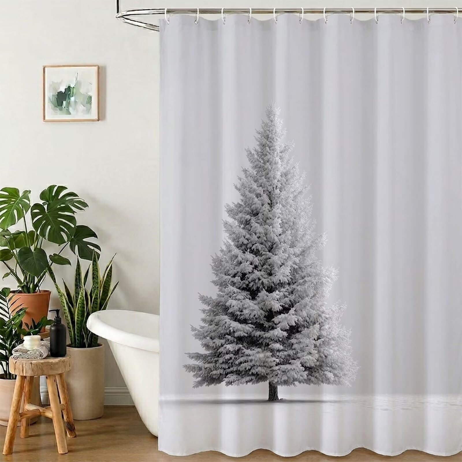 Rideau de douche anti-moisissure et imperméable avec ourlet lesté stable pour baignoire et douche