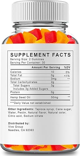 Miniatura 2 de United Farms - Gomitas de cáñamo  Fórmula oficial  United Farms Gummies 500 mg, United Farms Reviews, Extra Strength con aceite de semilla de cáñamo