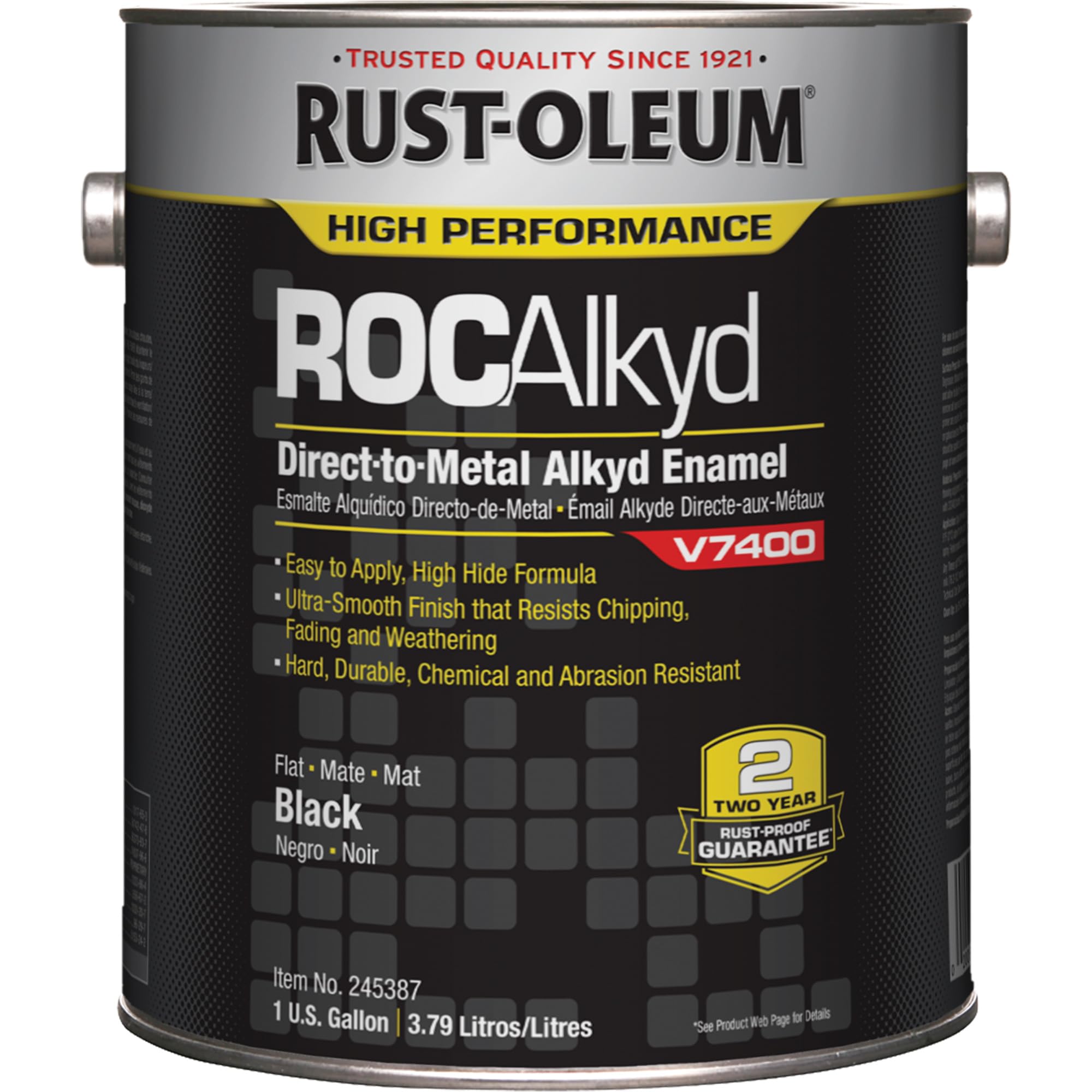 LORD ブラックメタル　blackl Rust-Oleum V7400 Series <340 Voc Dtm Alkyd Enamel, Flat Black