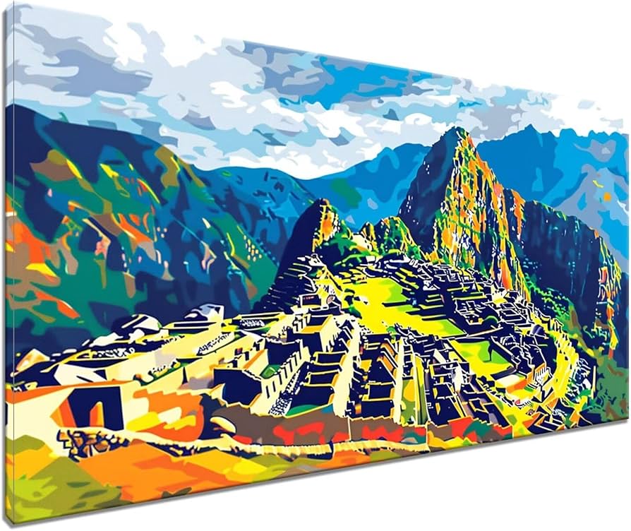 Amazon.co.jp: マチュピチュ 数字油絵 数字キット塗り絵 手塗り DIY