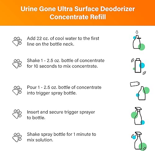 Miniatura 6 de Urine Gone Envirocare - Desodorizador multiolor para orina de gato y perro, caca y otros olores, repuestos concentrados para eliminar olores en