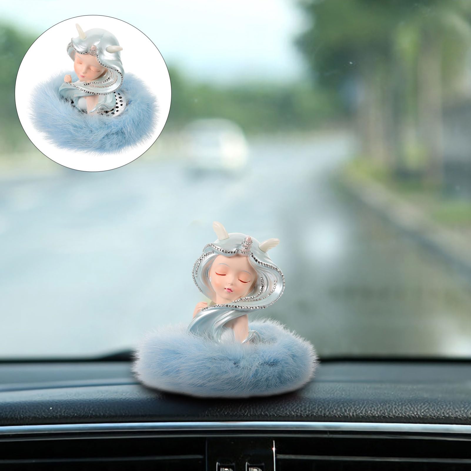 Auto Kunstharz Engel mit Ornament Lufterfrischer Standfuß
