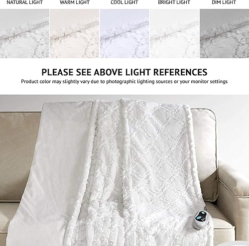 Miniatura 7 de Beautyrest manta eléctrica con patrón ogee, cálida y suave,con apagado automático