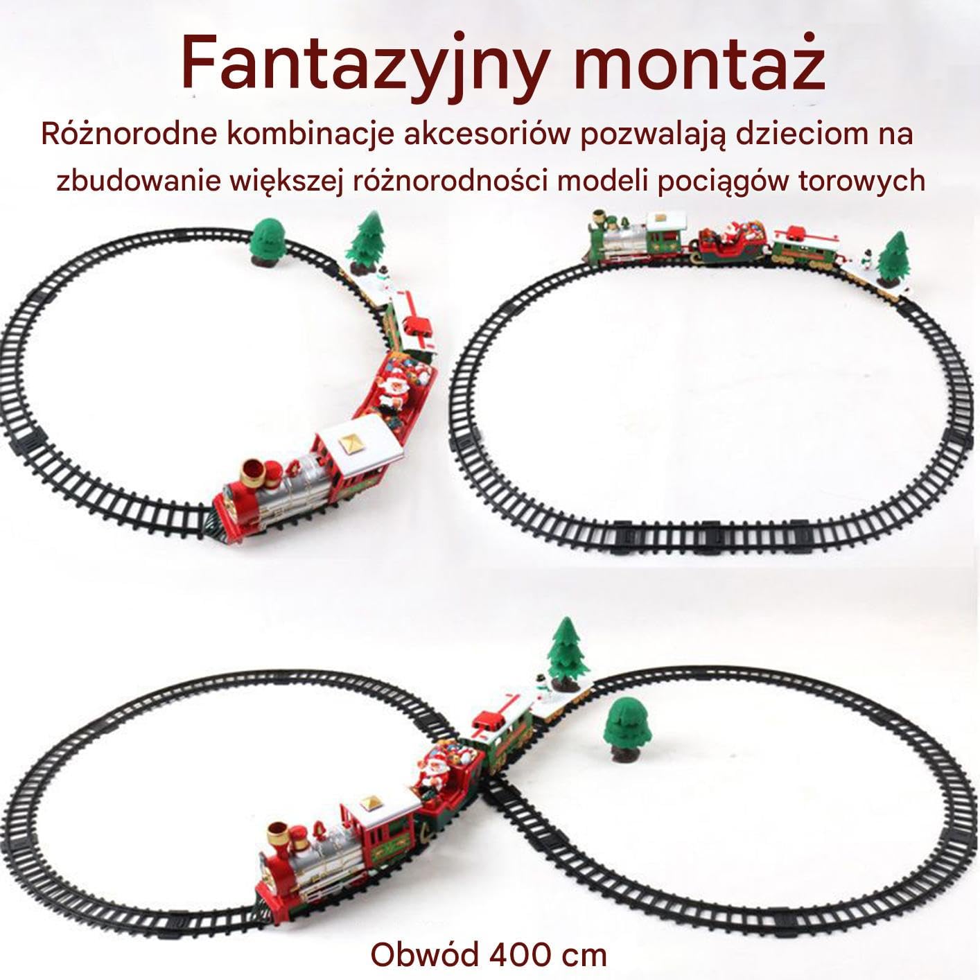 Pociąg Świąteczny Zabawka Torowa do Interakcji Rodzic-Dziecko | Świąteczny Elektryczny Mały Zestaw Kolejki Dla Interakcji między Rodzicem a Dzieckiem, Urodziny, Maluch, Impreza