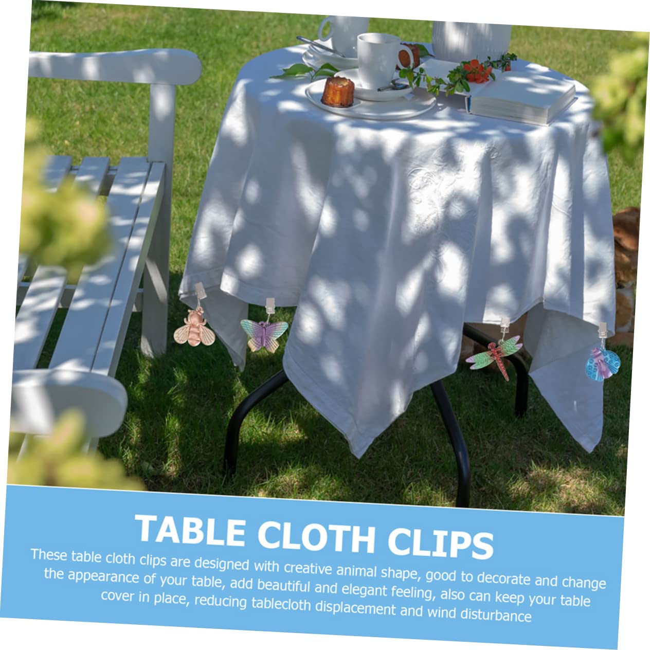 8pezzi Clip per Tovaglia Antivento Lega Fermatovaglia per Picnic e Giardino Decorazioni per Tovaglie Resistenti e Pratiche
