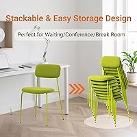 Vista 7 de Sidanli Sillas apilables para sala de espera, sillas de oficina sin brazos, sin ruedas, juego de 4 con cojín cómodo para conferencias, recepción