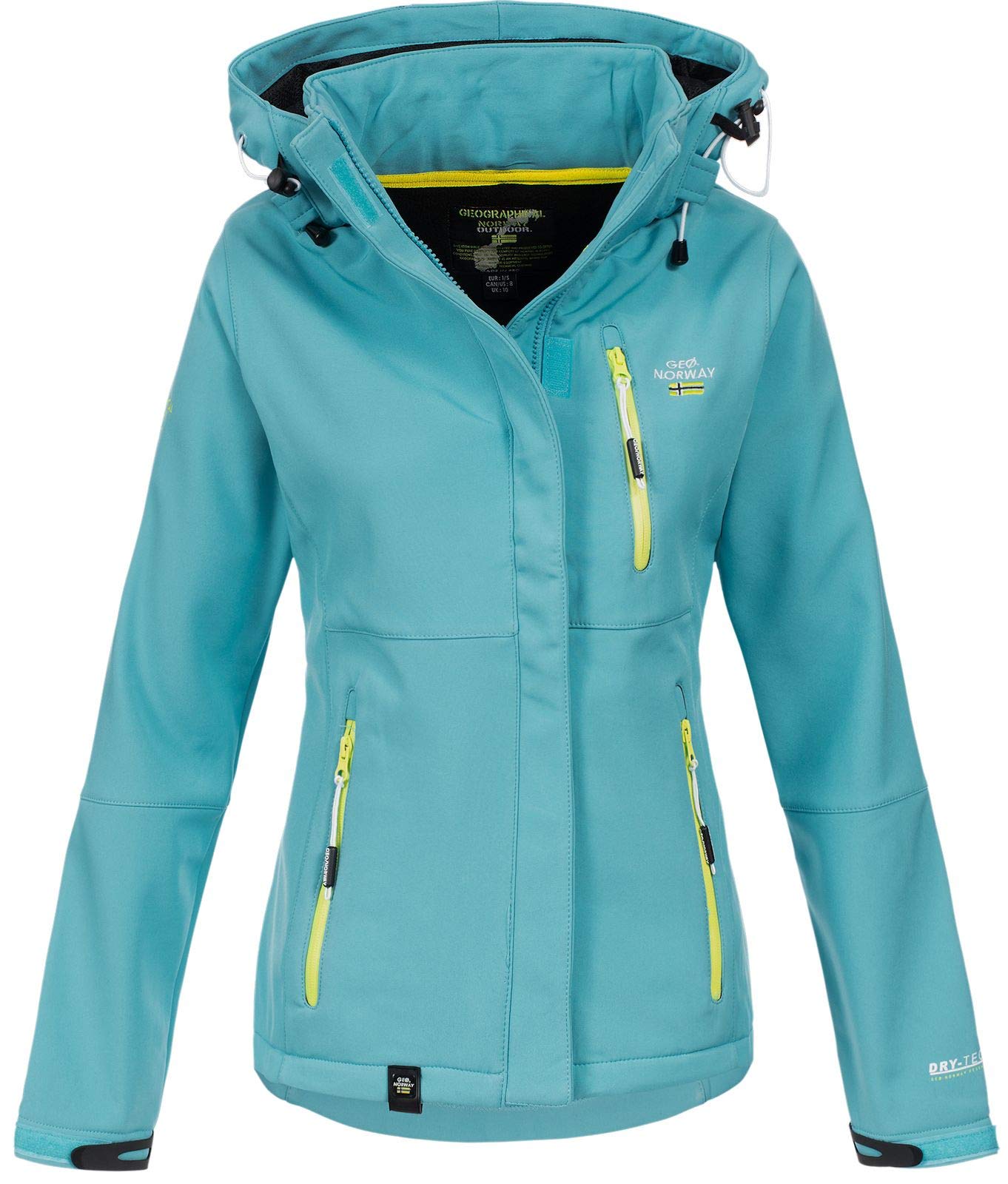Geographical Norway Damen Softshell Jacke mit Kapuze Outdoor
