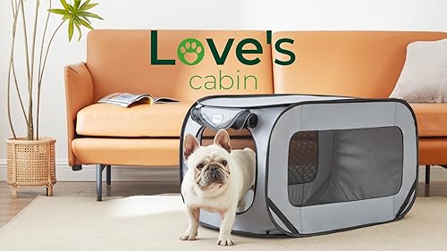 Miniatura 7 de Love's Cabin - Cama portátil grande para perros de 36 pulgadas, perrera emergente, jaula para mascotas interior y exterior, perrera portátil para