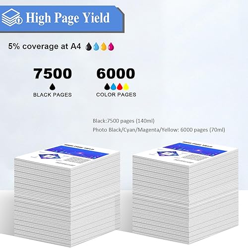 Miniatura 3 de Botellas de tinta de repuesto compatibles 512 T512 compatibles con Epson 512 T512 T512020 T512120 T512220 T512320 T512420 funciona con Expression