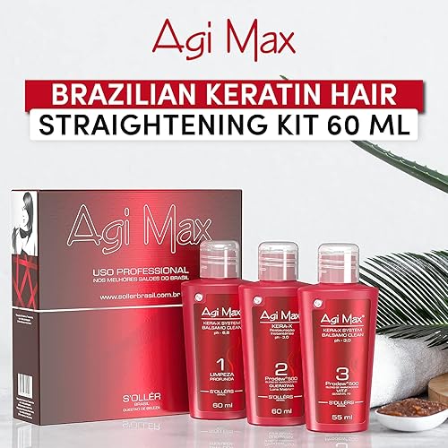 Miniatura 2 de Agi Max - Kit de tratamiento de queratina natural brasileña para alisar rizos y encrespamiento reducción de daños secos nutrir e hidratar la raíz a