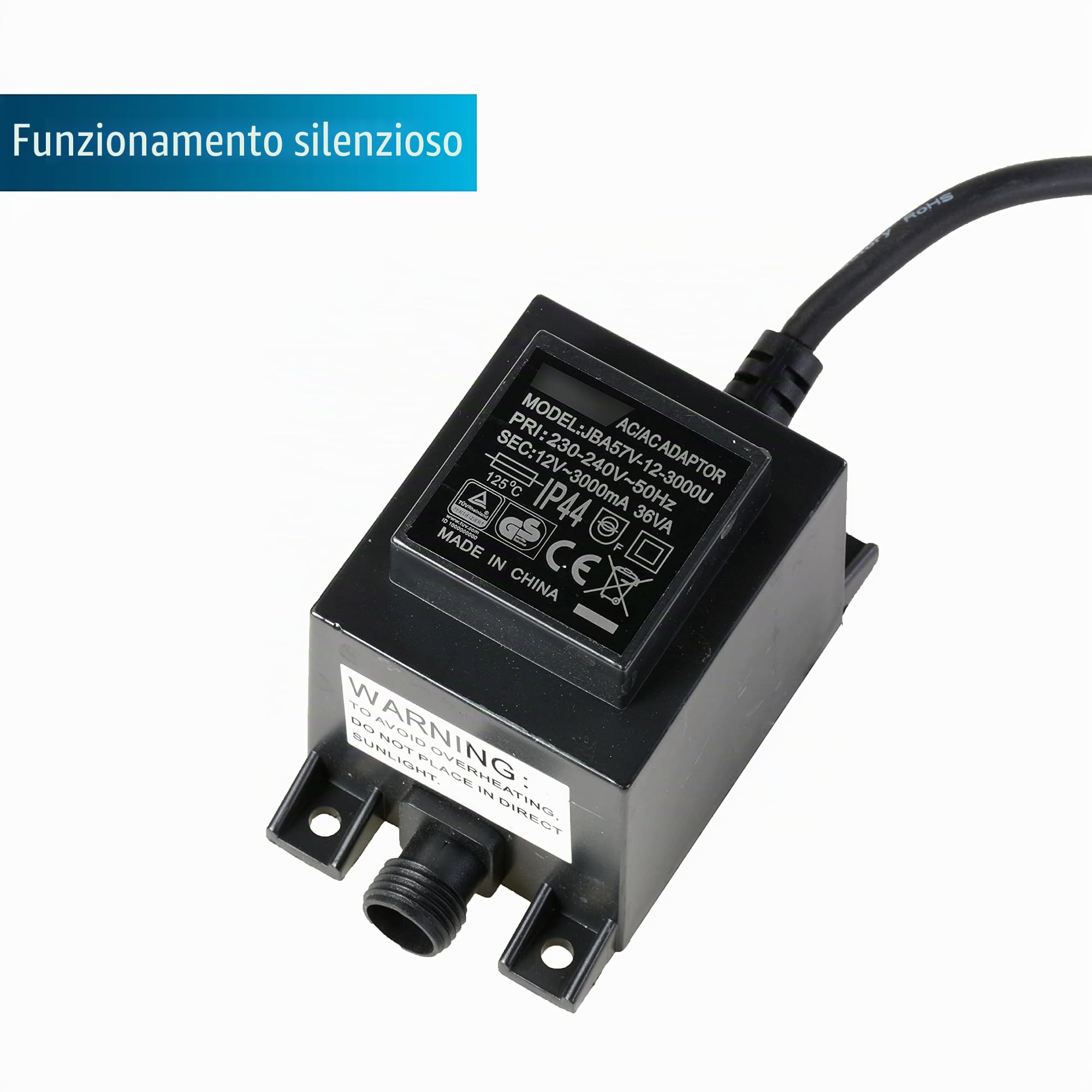 AQUAFORTE – Pompa per Filtro/laghetto DM5000 12 Volt. 5 m³/h, Altezza 3,5 m, 40 Watt