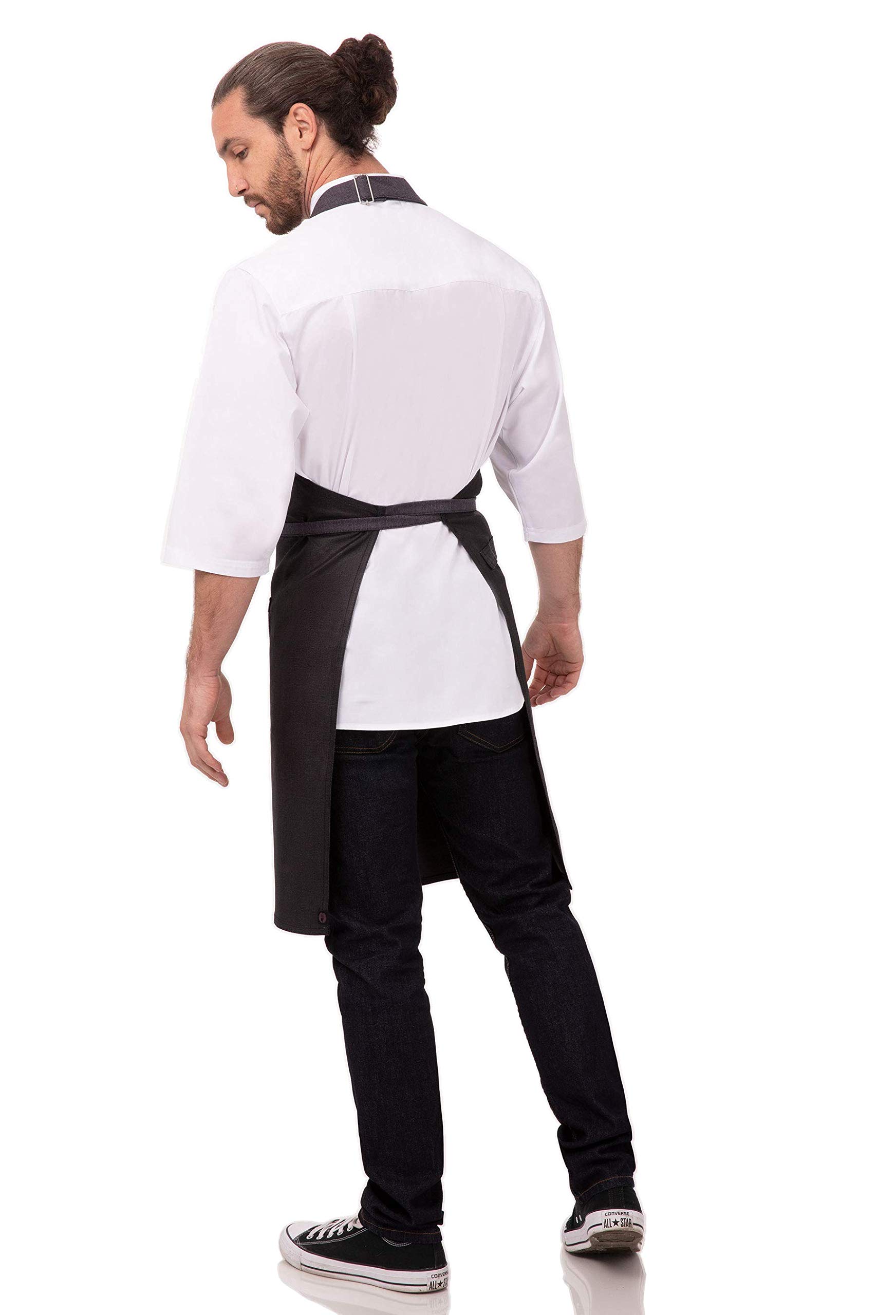 Chef Works Boulder Bib Apron Delantal con Peto, Negro Púrpura, Talla única Unisex Adulto