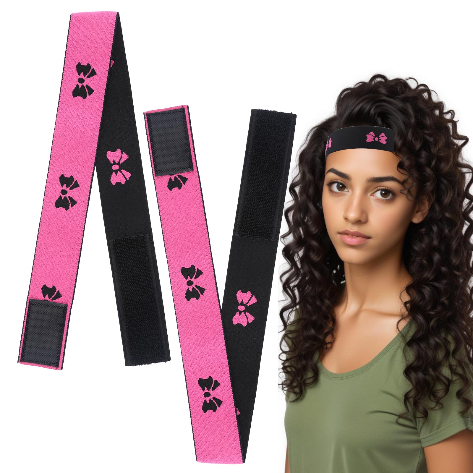 cobee 2 Pcs Wig With Lace Front, Non-Slip Lace Band, Elastic Edge For Natural Hair Hold