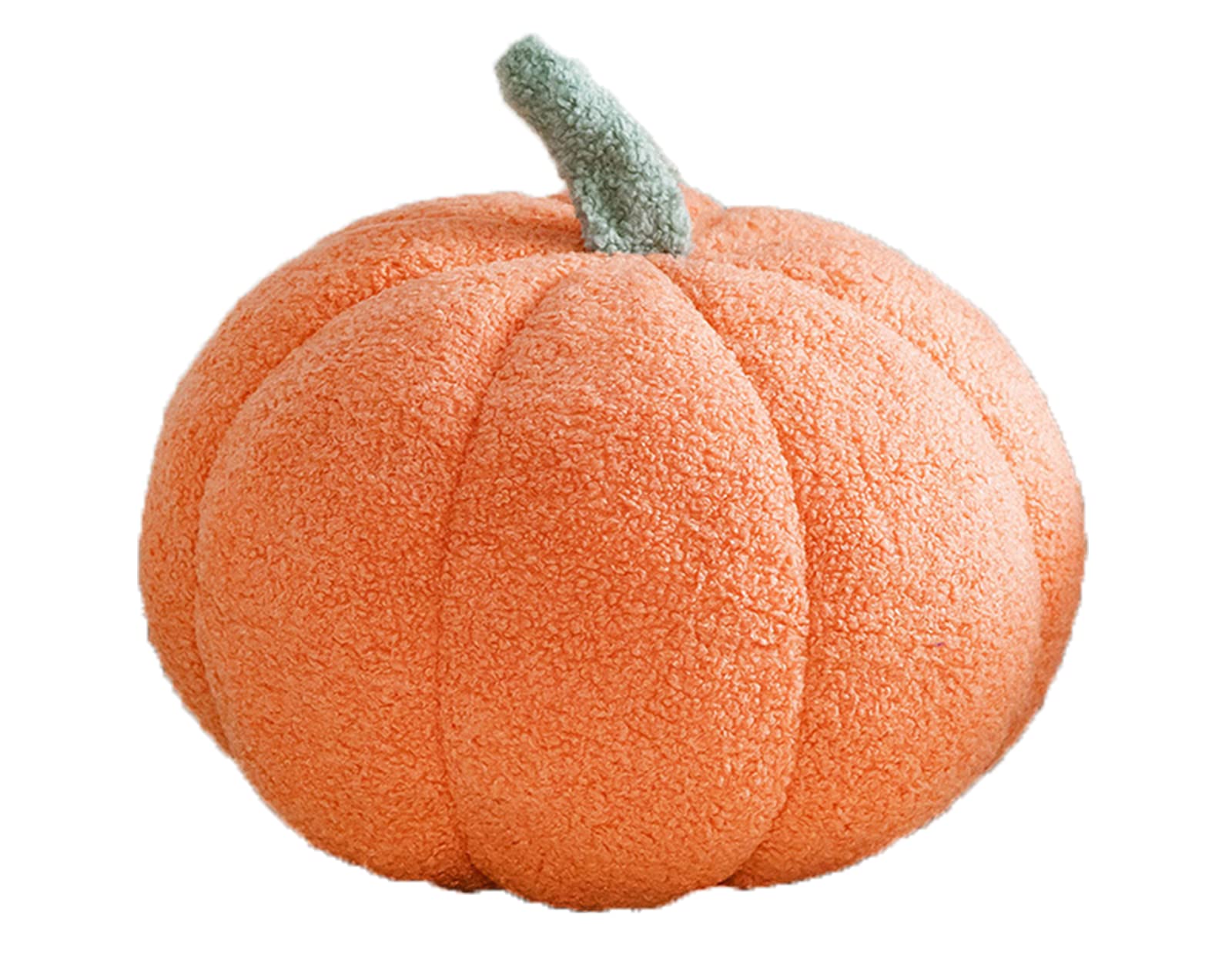 3D Pumpkin Throw Pillow, Fluffy Plush Pumpkin Stuffed Animal, Perfect for Home Decor, Halloween, Christmas or Birthday Party (Orange, 12 Inch)