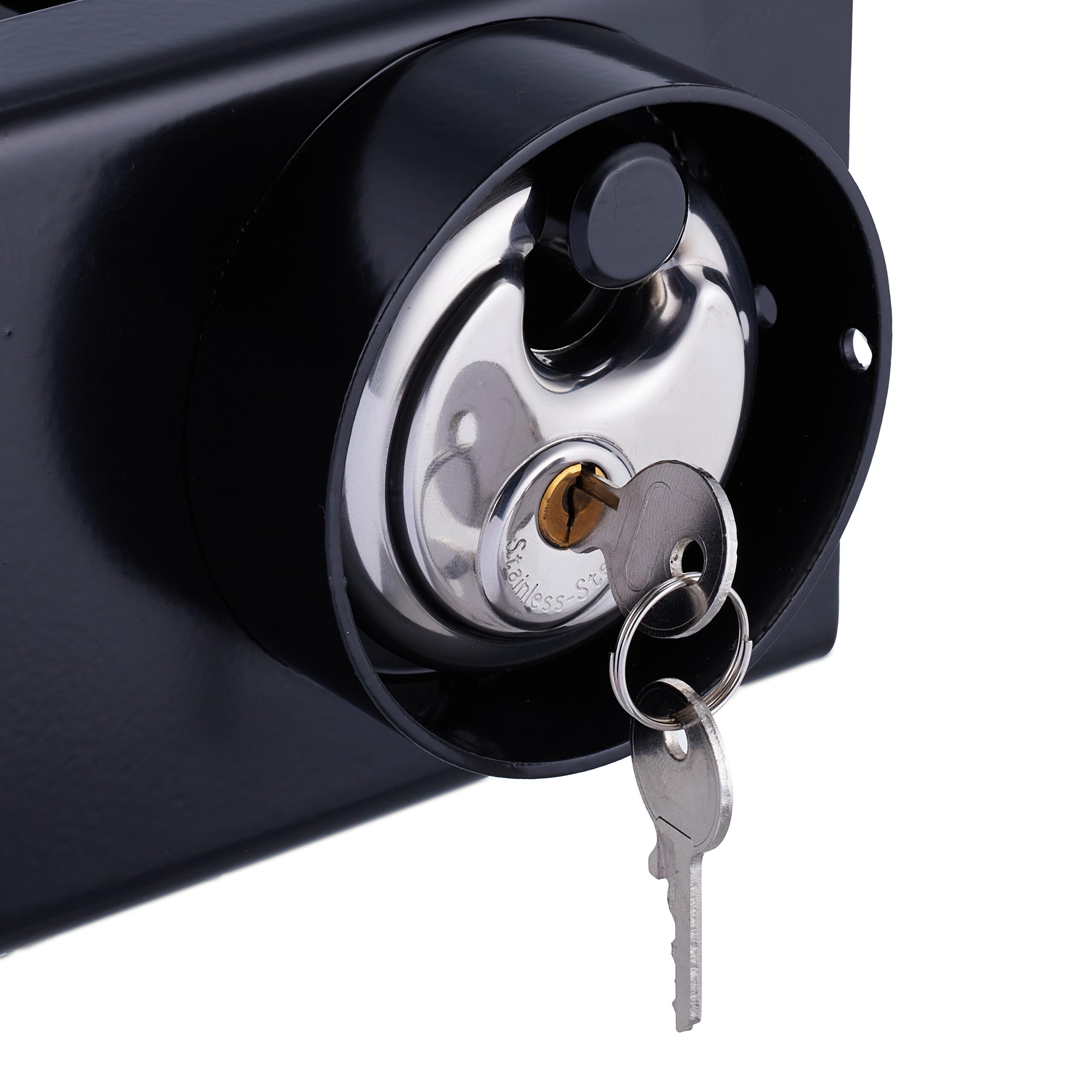 Relaxdays Candado Remolque con Cerradura de Disco, Protección Antirrobo, para Enganches Comunes, con 2 Llaves, Negro
