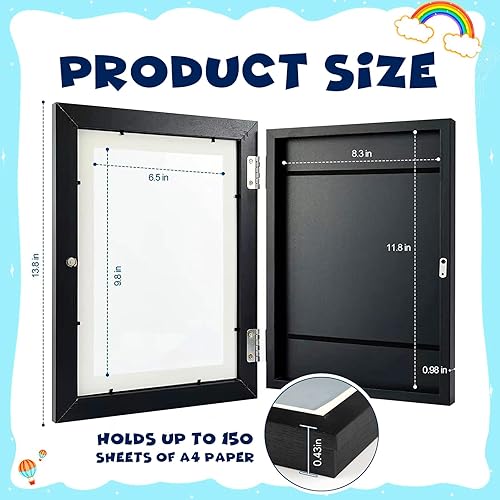 Miniatura 2 de YLOLUL Juego de 4 marcos de arte para niños de 8.5 x 11 pulgadas, portarretratos para niños, con apertura frontal, marcos de dibujo para niños,