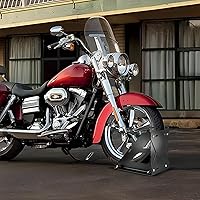 Vista 3 de Soporte resistente para ruedas de motocicleta y bicicleta, rango ajustable para neumáticos de 1 a 4.3 pulgadas de ancho, estante de estacionamiento