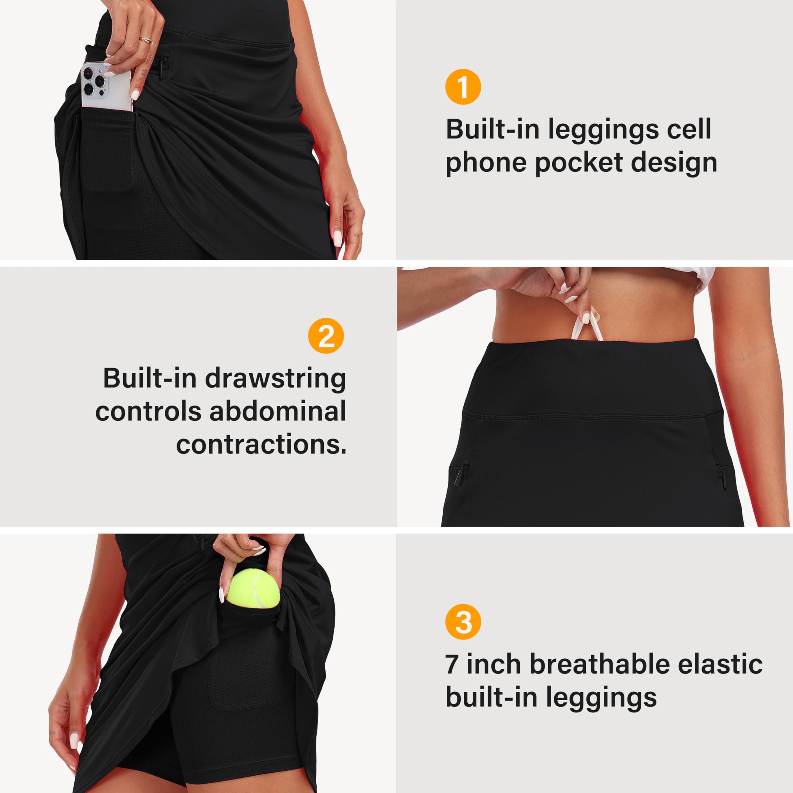MoFiz Falda Pantalon Mujer Plisadas Deportivos Golf Tenis Verano Skirt con Bolsillos