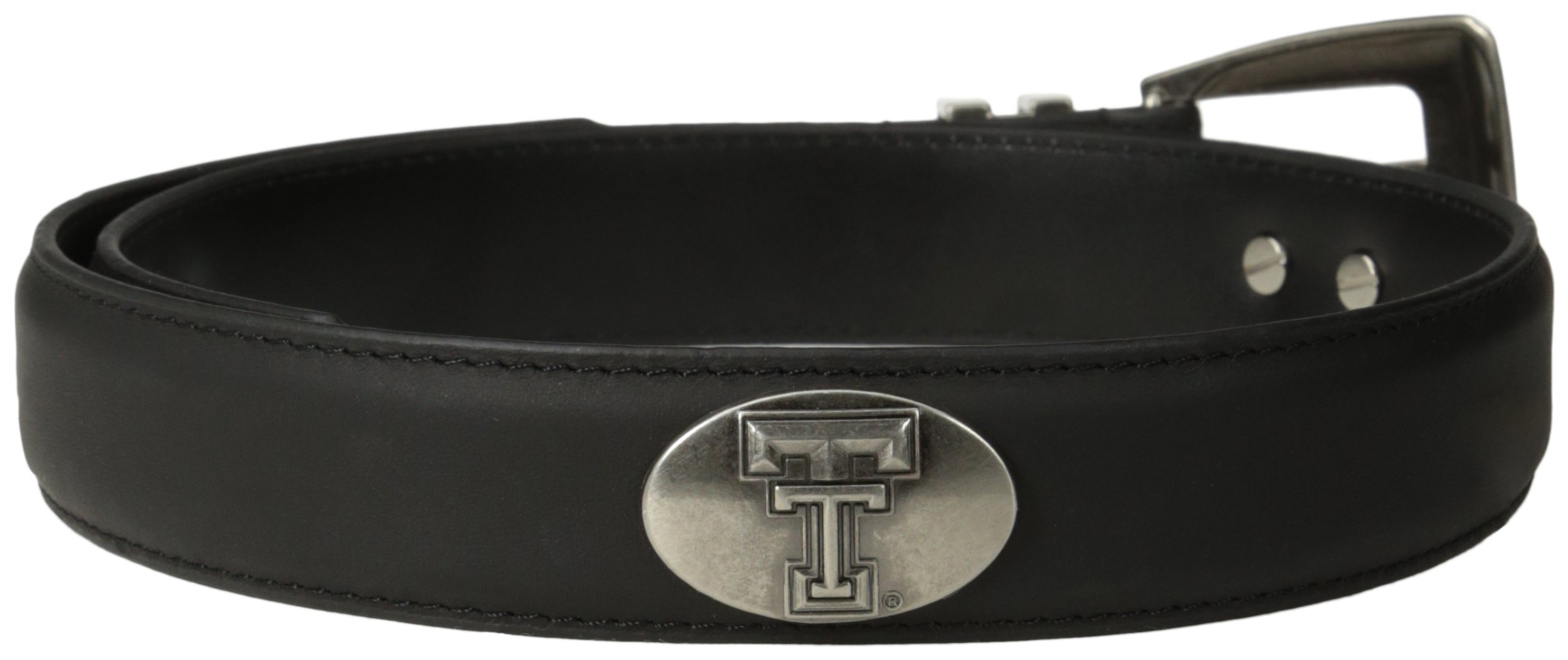 NCAA Texas Tech Red Raiders Zep-Pro Leather Concho Tapered Tip Belt, Black, 44-Inch