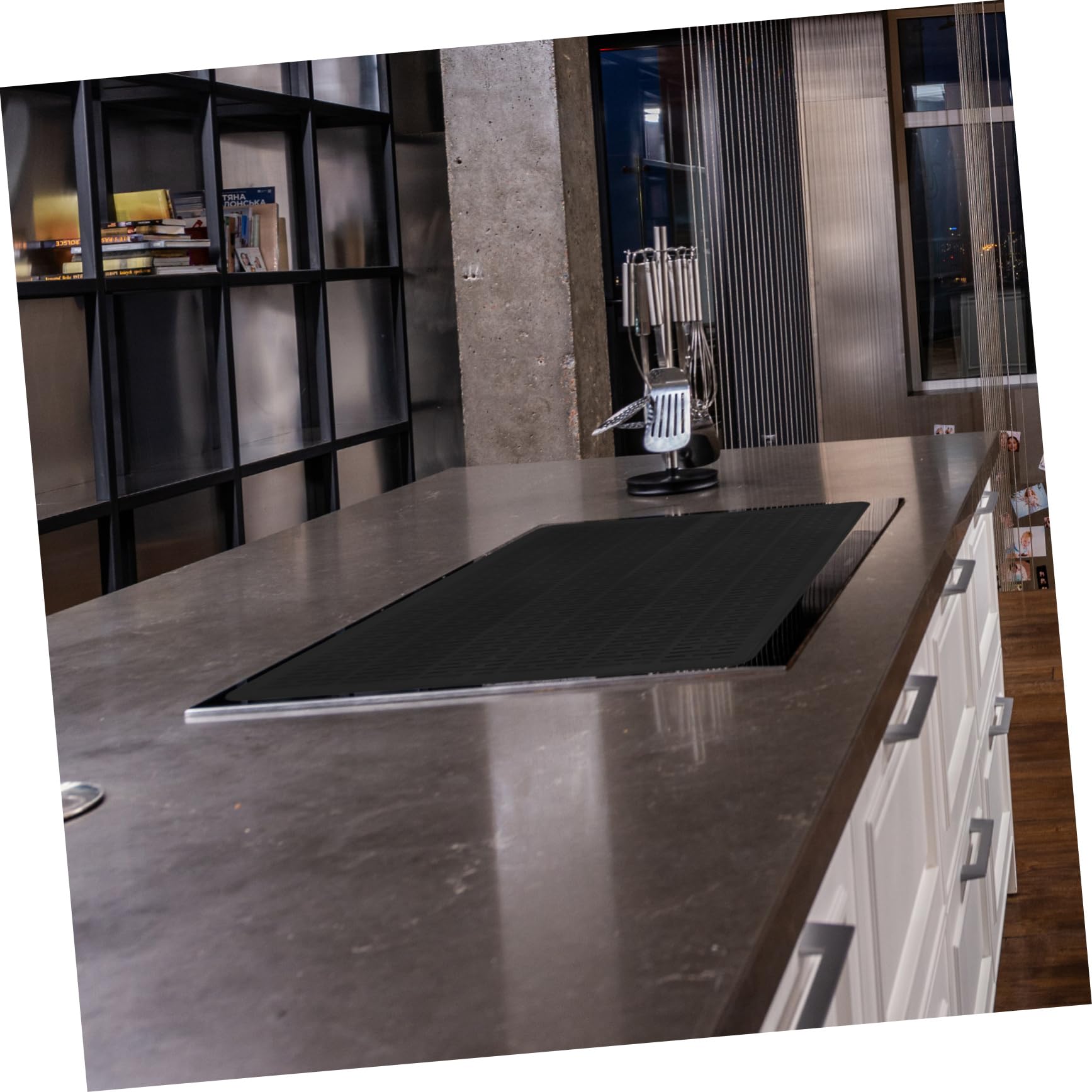 Tapete de Silicona para Cocina de Inducción 20x28 Pulgadas | Negro, Uso Doméstico, Resistente Temperatura E, Fácil de Limpiar y Guardar