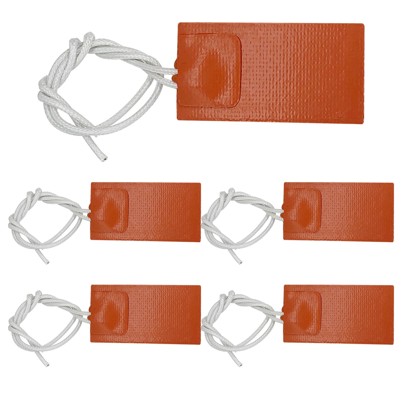 Harissess 5PCS Electric Silicone Rubber Heating Pad,12V 8W Heating Baking Mats Electric Blanket Flexible Mat Constant Temperature 200? Max (30x60mm?