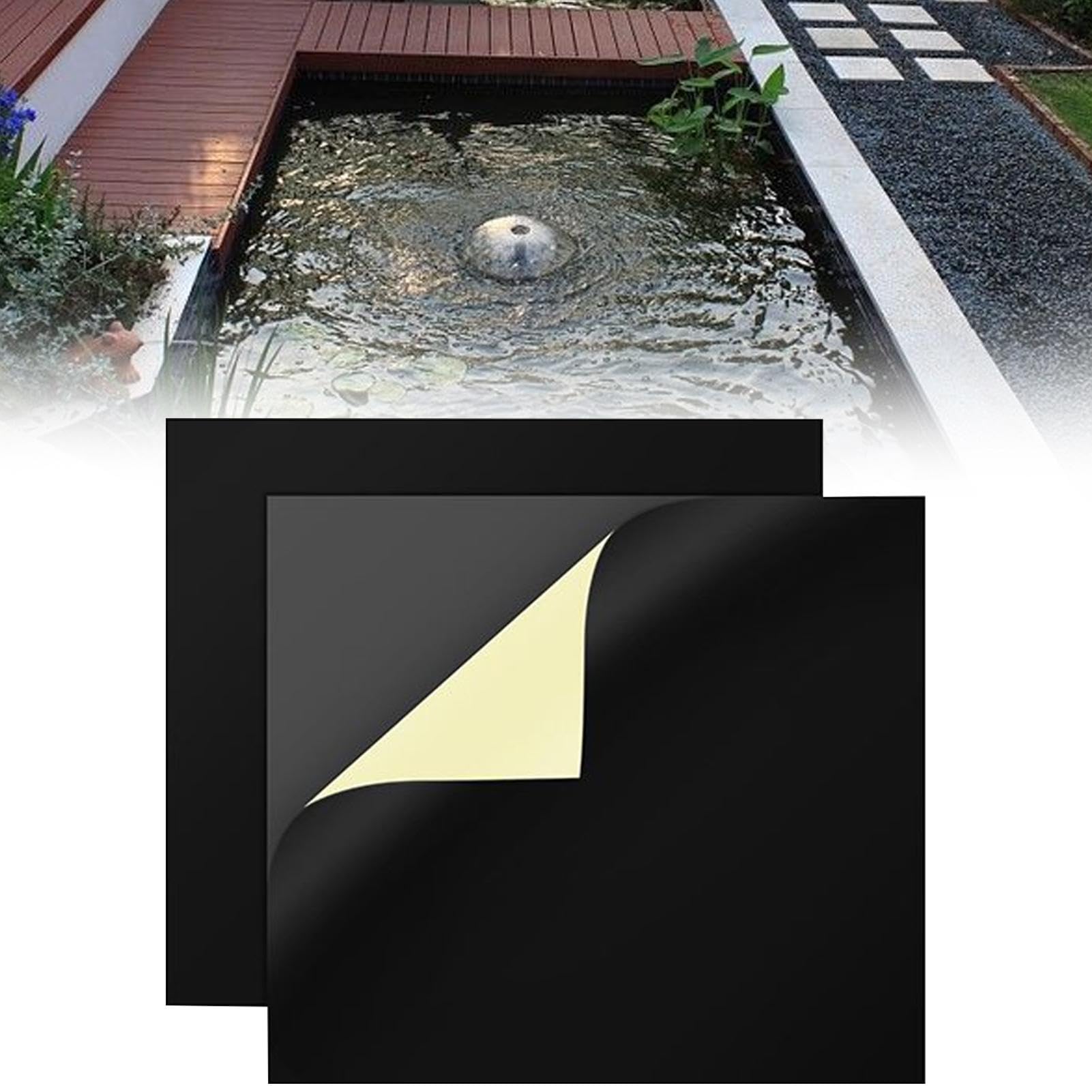Nahtband für Teichbeschichtung – zweiteiliges Teichdichtungsmittel, wasserdicht, wetterfest, 20,3 x 20,3 cm | Reparaturflicken mit hoher Widerstandsfähigkeit