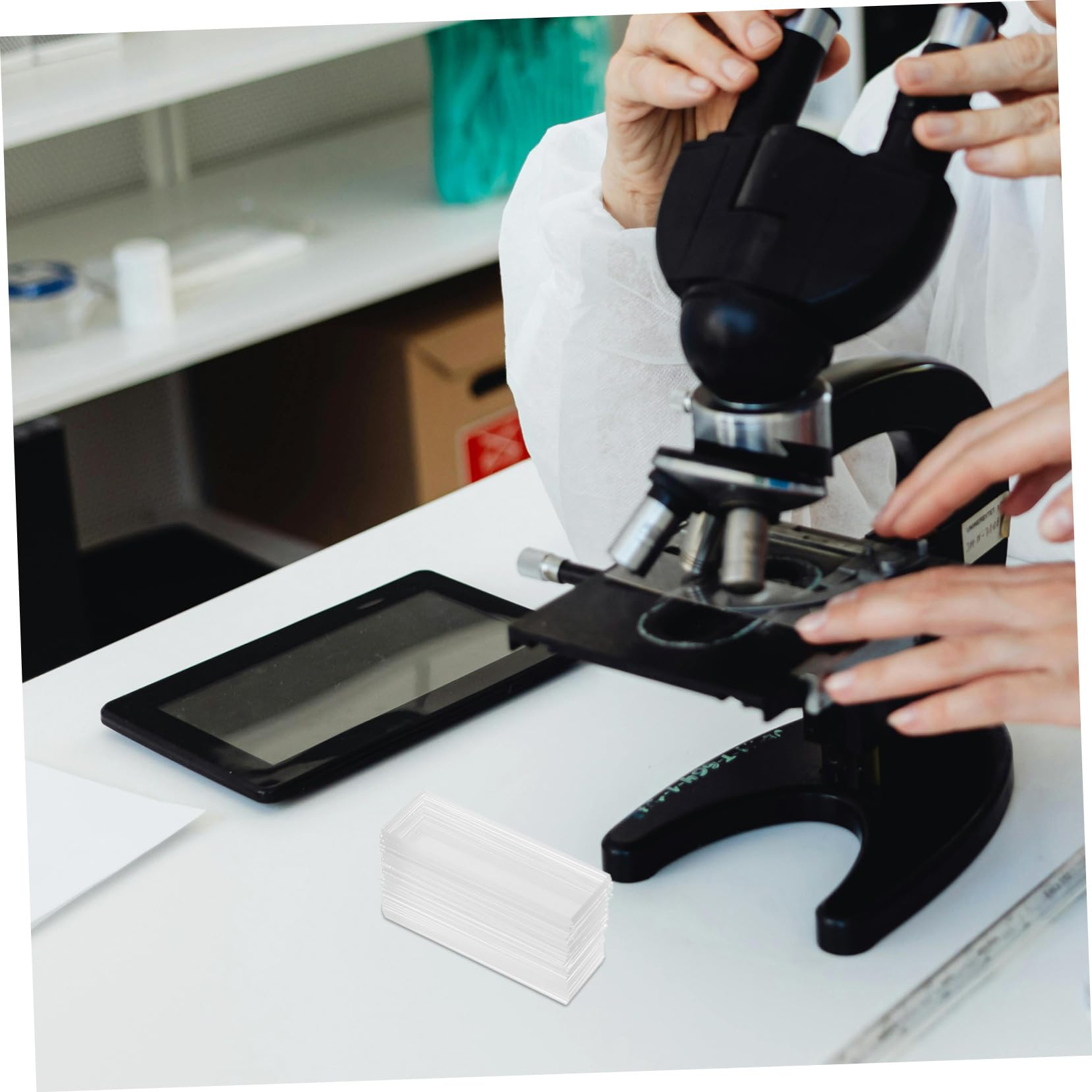 Lames de Microscope Préparées 200 Pcs en Verre Haute Clarté