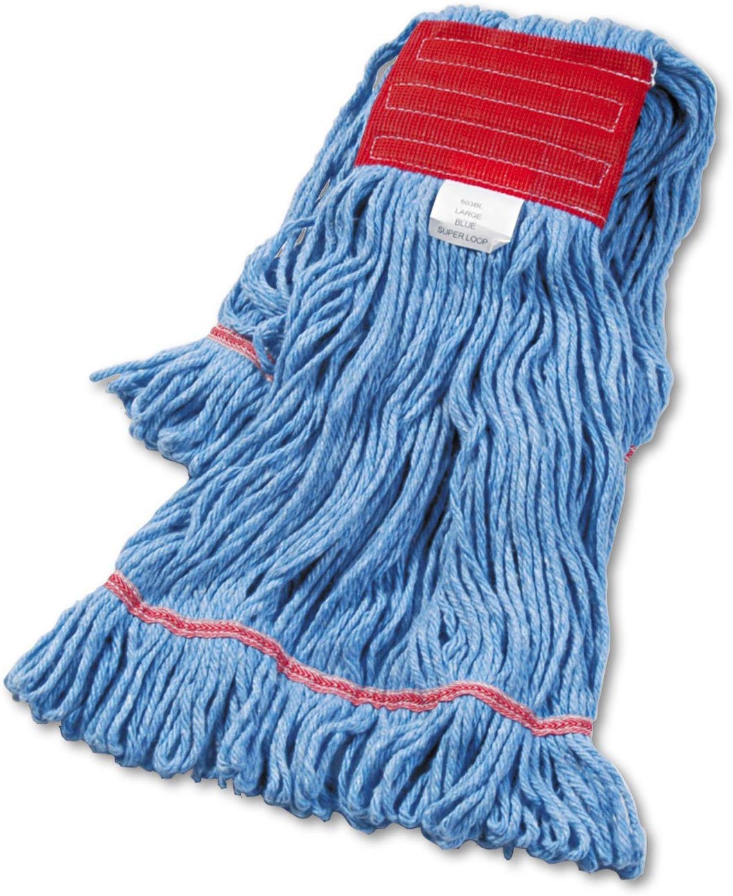 Super Loop Wet Mop Head, Cotton/Synthetic, Large Size, Blue, Sold as 1 Each